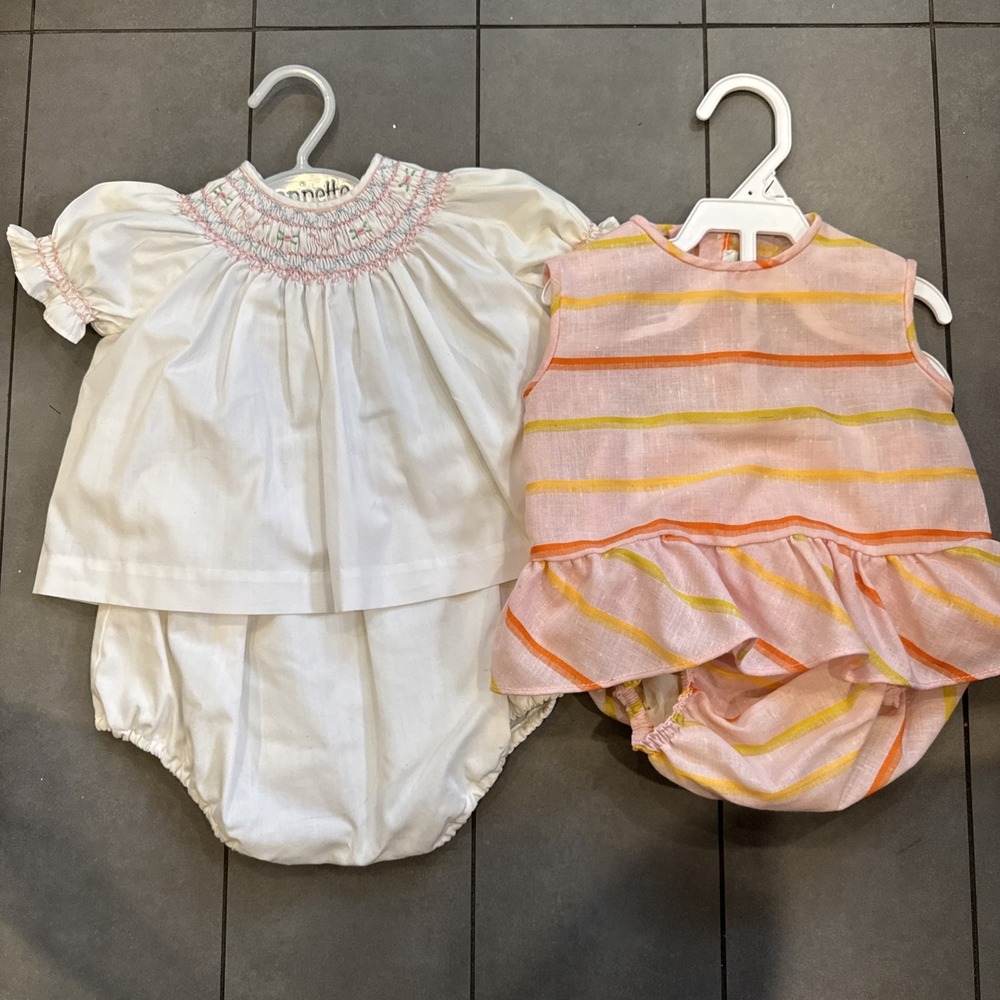 2  Sets VINTAGE NANNETTE & TINY TOTS ORIGINALS  2 Piece 9-12 Months Protection